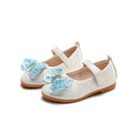 spring/autumn korean style new girls' leather shoes bow princess flats kids' velcro performance dance shoes