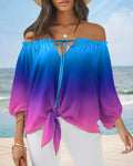 cross-border e-commerce hot-selling women's off-the-shoulder printed top: perfect for , , and european & american independent stores