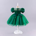 Girls' court-style short dress, toddler princess dress, puff sleeve tulle tutu, little host performance outfit