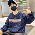 Kids' boys' sweatshirt - spring/autumn  new arrival - trendy & cool boy's crew neck beige tie-dye long sleeve base layer top