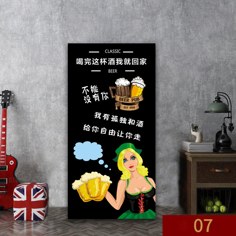 Bar wall decoration painting leisure bar pub box mural industrial style background wall beer KTV hanging painting