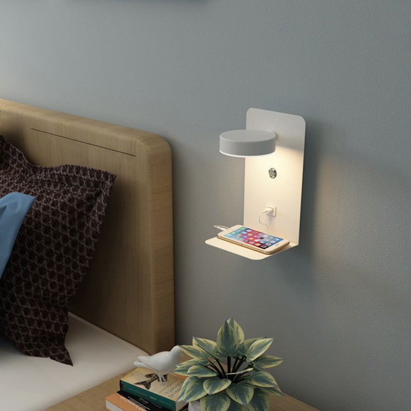 lighting nordic wall lamp bedroom bedside lamp reading simple creative wiring-free led lamp usb mobile phone charging