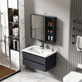 Hotel-style honeycomb aluminum bathroom vanity set with integrated ceramic basin, smart waterproof and moisture-proof washbasin for bathroom use
