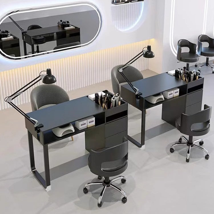 Cream style manicure table and chair set Japanese single double multi-function with vacuum manicure table light luxury Internet celebrity manicure table