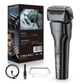 floating 3-blade reciprocating men electric shaver digital display full body washable usb fast charging shaving razor