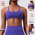New summer outdoor running fitness outfit: backless slimming sports tank top & high-waisted peach lift tight yoga set