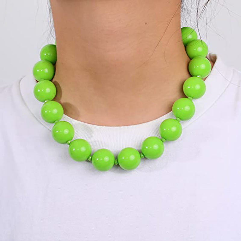 Amazon's new jewelry acrylic beaded necklace resin colorful beaded stylish necklace necklace for men and women