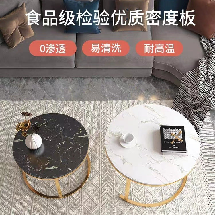 Coffee table living room home round small table small apartment light luxury minimalist modern rental apartment coffee table 2025 new model