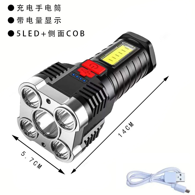 Four nuclear explosions bright flashlight strong light rechargeable 100,000 lumens strong light special forces outdoor multi-function led long-range shooting