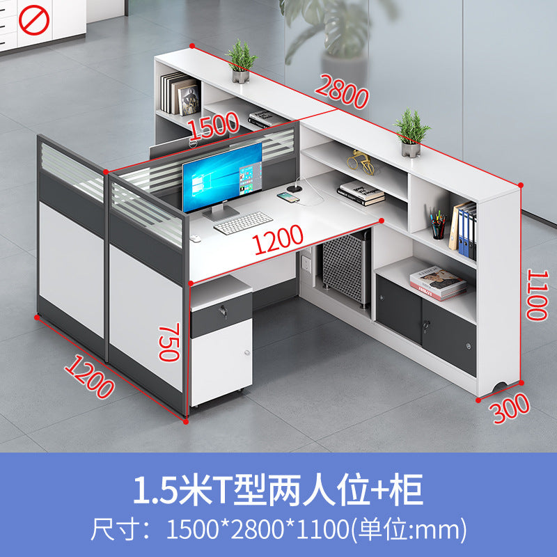 Office desk and chair set for staff, financial employees, and workstations - 2/4 seater facing desk office table