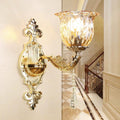 European-style crystal modern wall sconce for living room, background wall, bedroom, bedside, hallway, stairway - double-headed high-end wall lamp