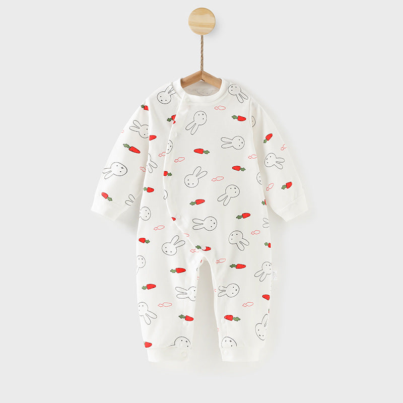 Wholesale baby rompers - spring/autumn pure cotton newborn long sleeve crawling suit 0-2 years old sleepwear baby onesie autumn outfit