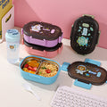 6633 (304 liner)-cartoon double compartment lunch box (304 liner)