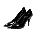 Korean style autumn/winter park chae-young inspired high heels - women's 2026 new design, elegant metallic pointed toe pumps for spring