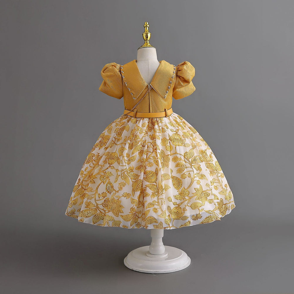 wholesale of ready-to-ship children's formal dresses, chiffon princess dresses with matching bags, girls' dresses