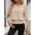 Ebay european and american cross-border foreign trade women's summer loose thin round neck women's tops