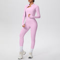 Cloud-feel quick-dry zip-up jacket high-waisted yoga leggings set - outdoor casual running fitness activewear 3-piece set