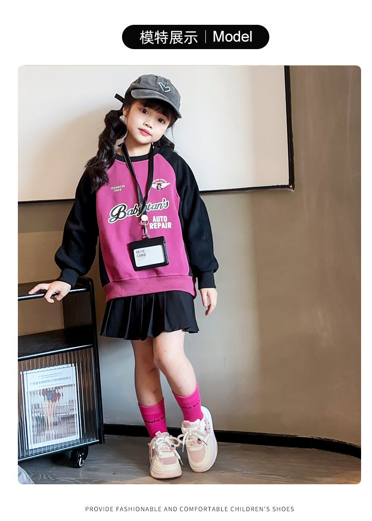 Children's flat baseplate shoes 2025 autumn new student campus versatile casual shoes girls outdoor simple sports shoes