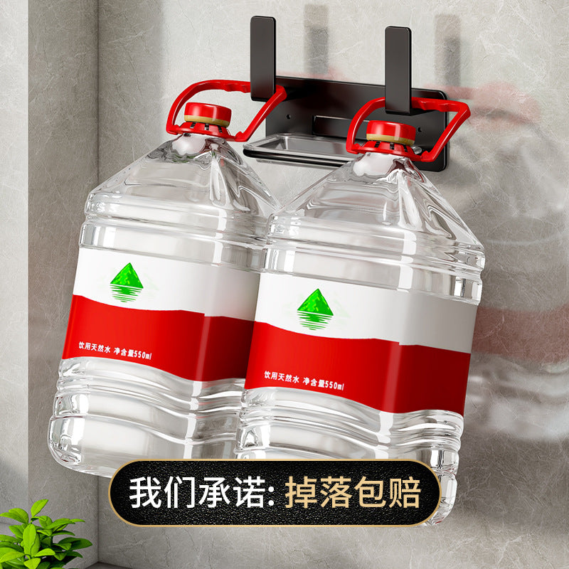 Pot lid rack with drain tray, no punching in kitchen, wall-mounted black cutting board, chopping board, cutting board storage rack