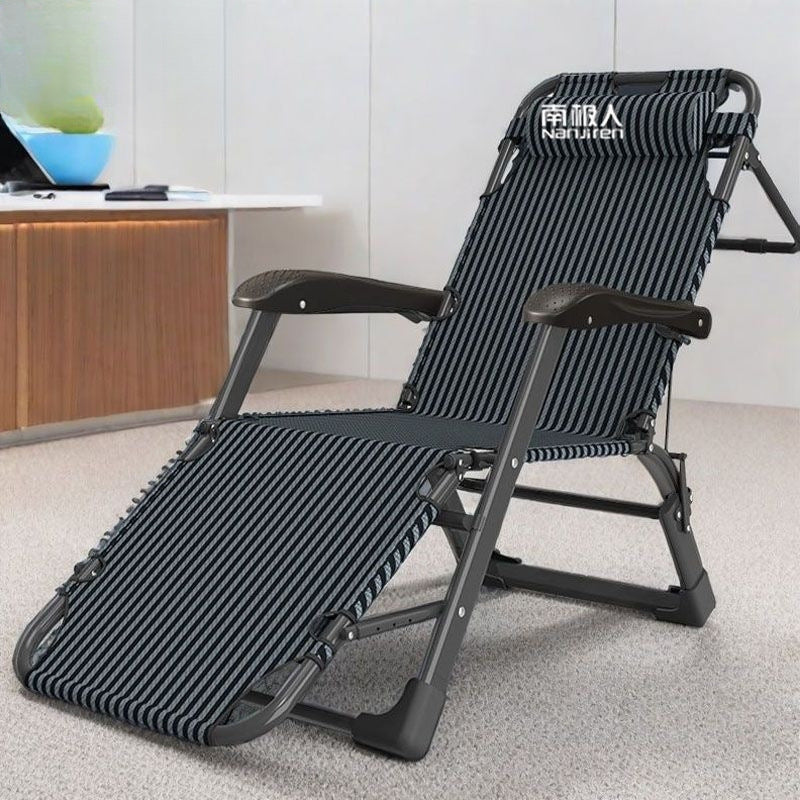 Nanjiren foldable bed nap for home lunch break portable office foldable recliner thickened bold balcony casual chair