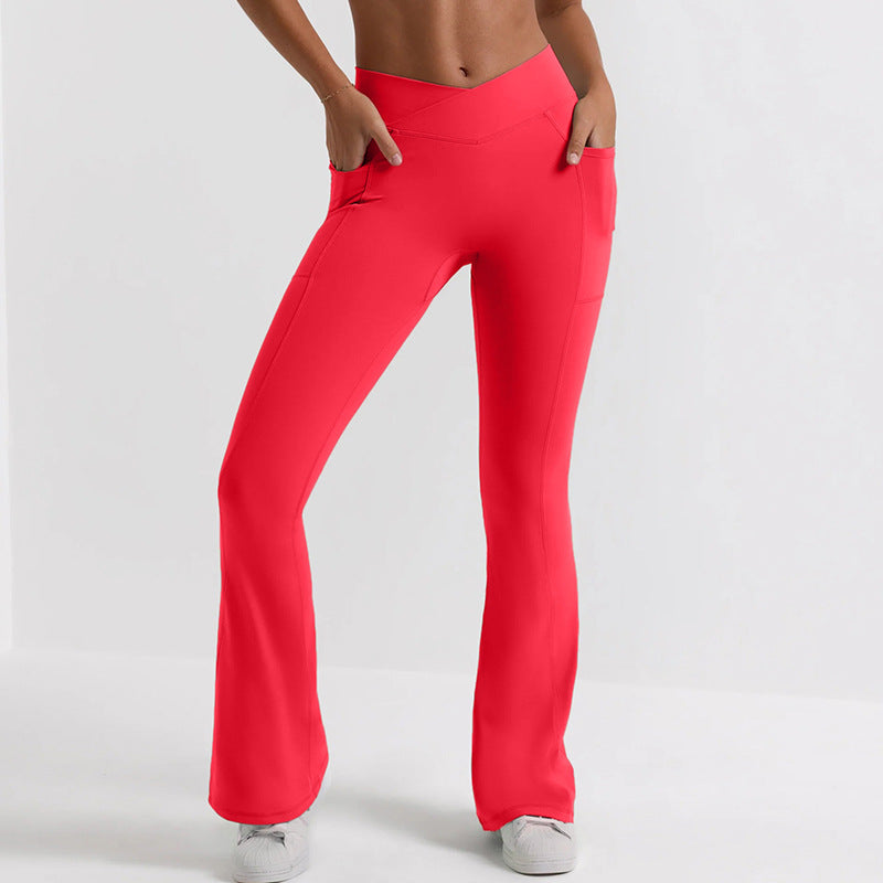 Seamless high-waisted yoga pants - tummy control, butt lift, flare leg, breathable, barely-there feel, pilates wide-leg yoga pants