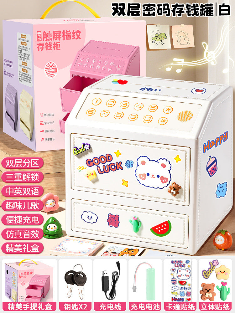 2024 new kids' money bank - girl's one-way deposit safe box, boy's large capacity password box savings bank