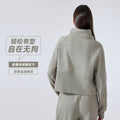 Half-zip high stand collar pullovertops women's fall and winternew arrivaloutwearheattech fleece thickened sports sweatshirtdaw150