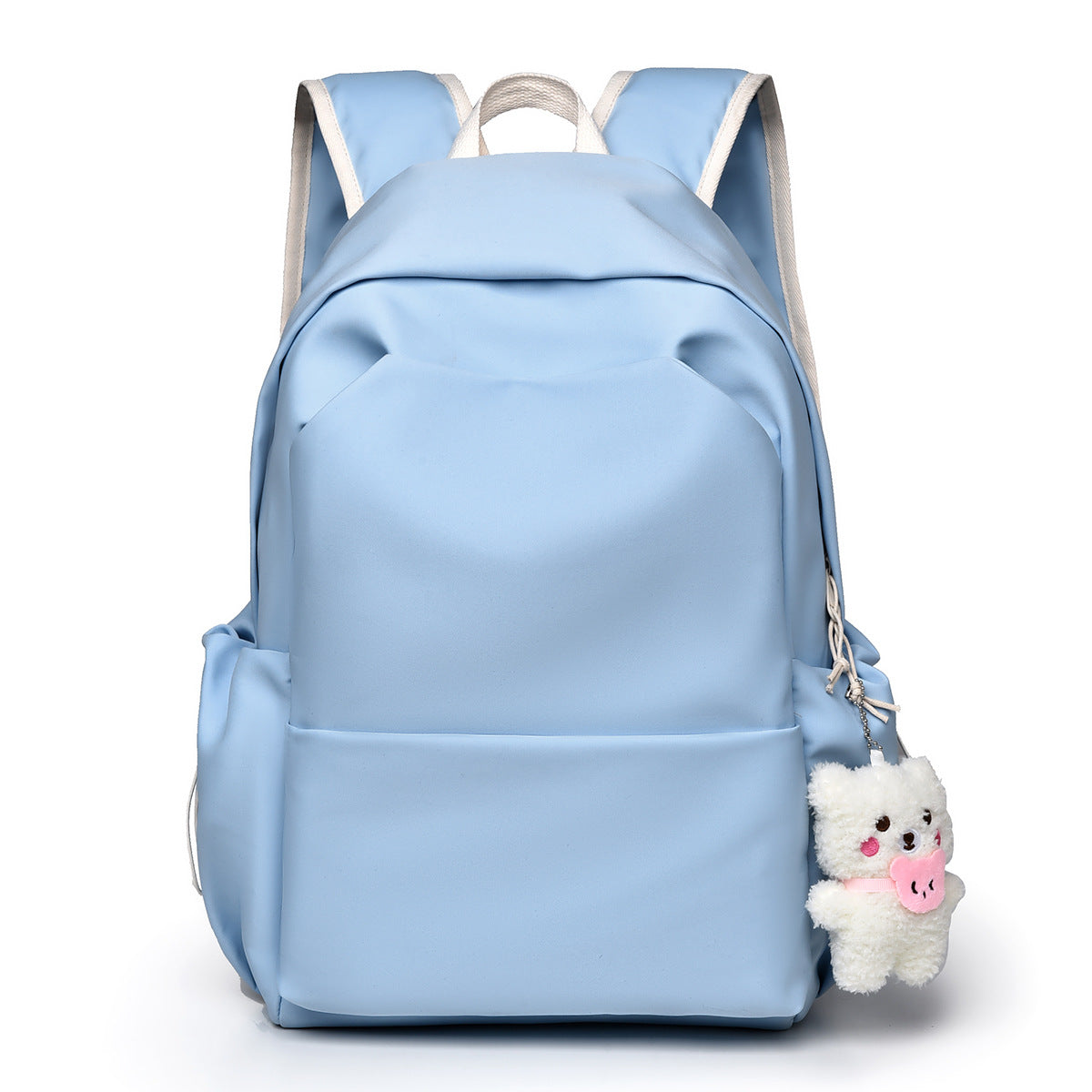 Casual men's and women's same backpack, cute pendant, student backpack, daily leisure large-capacity multi-functional backpack.