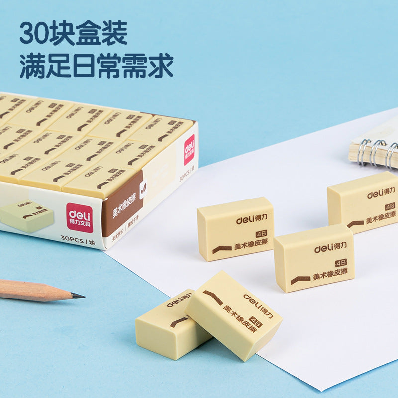 Deli 7534 Eraser 4B Art Eraser Painting Clean Less Chip Stationery Pencil Eraser Student Stationery Wholesale