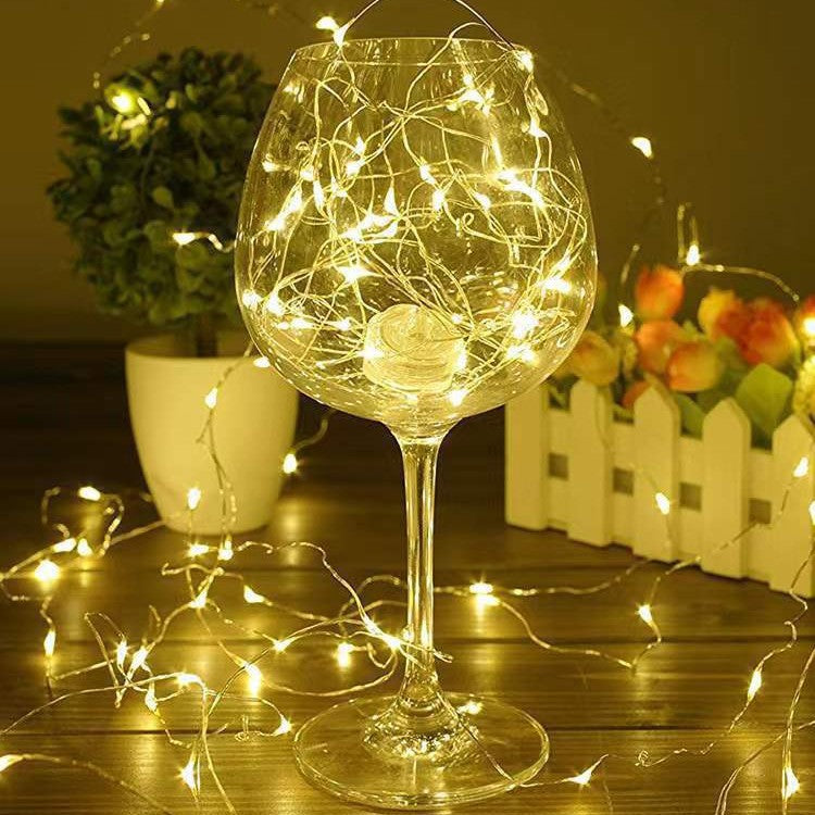 Cross-border small lanterns waterproof remote control battery box copper wire light string small lights christmas lights decorative led light wire string lights