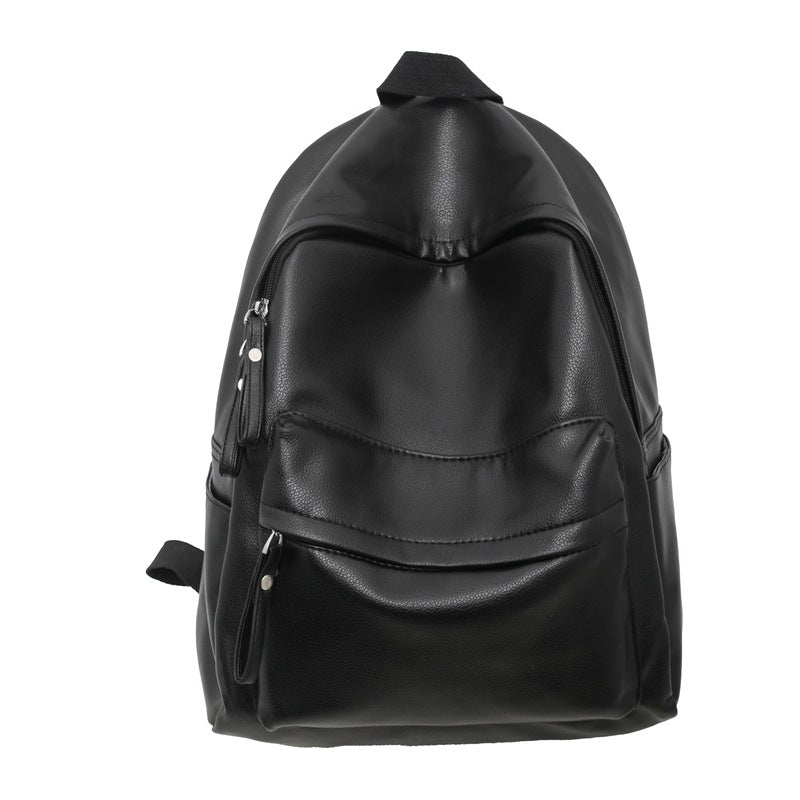 Student backpack upgraded PU Korean version fashion trendy large-capacity anti-splashing water junior high school student casual backpack