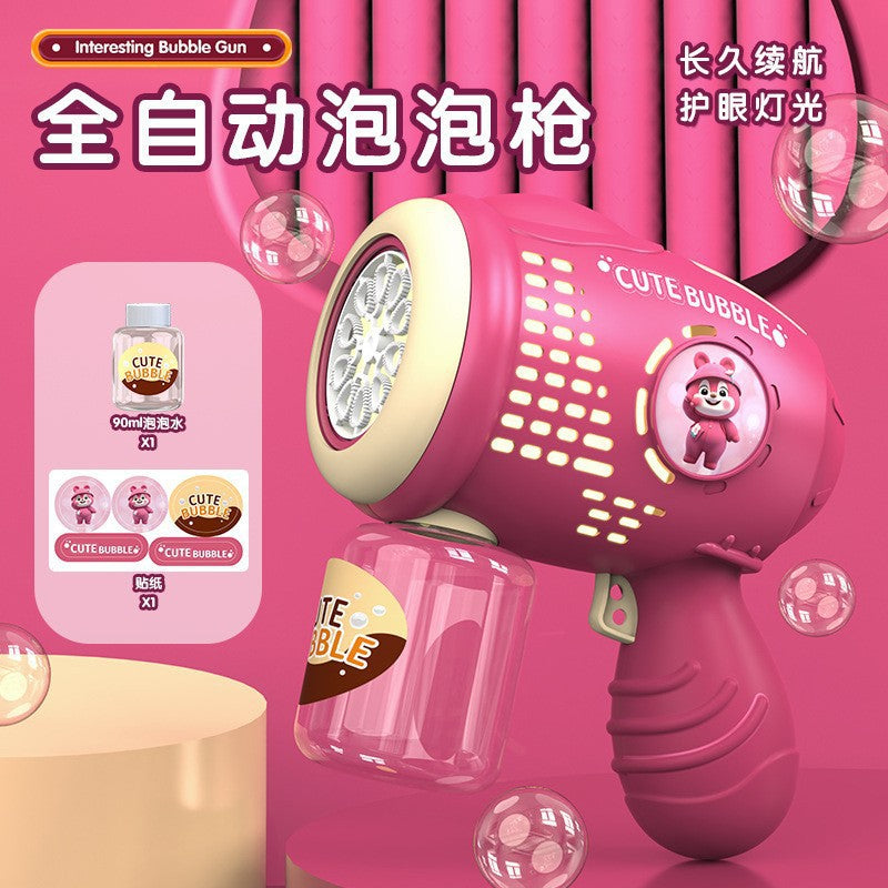 【free shipping】wholesale automatic bubble gun - trending bubble wand - handheld electric bubble machine toy (leak-proof)