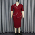 Am041035new arrivalexport beading rufflesdress cross-border party elegant hip skirt dresses
