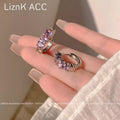 High-end, understated luxury purple crystal zircon stud earrings for women. exquisite, unique, and elegant, these celebrity-inspired earrings are the latest trendy style for 2026