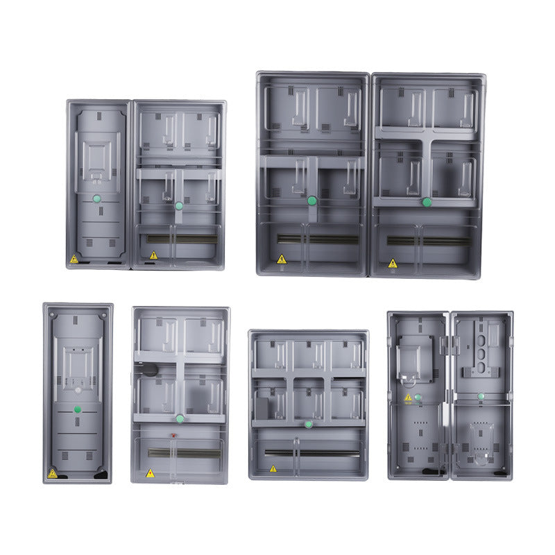 Prepaid card meter box PC transparent meter box single-phase 4 households 6 households 8 households plastic main control splicing meter box