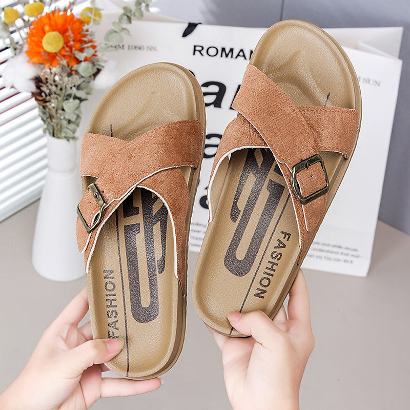 2026 new french retro platform crossover strap french chic sandals & slippers - summer women's outerwear fashion export