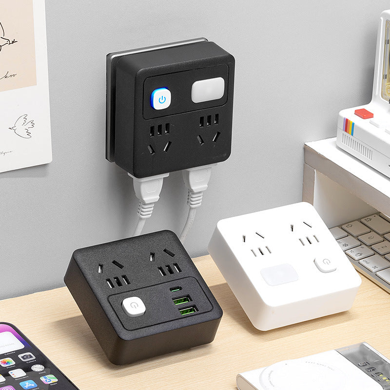 Wireless fast charging socket 86-type slim converter multifunctional power strip with usb port expansion and surge protection