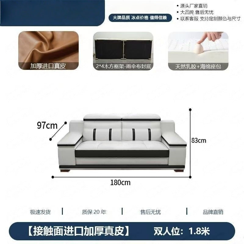 Massage genuine leather sofa italian minimalist living room smart multifunctional sofa 2025 new corner leather sofa
