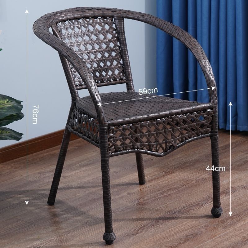 Rattan backrest chair for home chair plastic stool thickened backrest casual chair dormitory for home dining chair mahjong chair