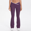 new arrivalfashioncontrast color cross tight high elastic high waist loose pants sports running fitness yoga flare pants