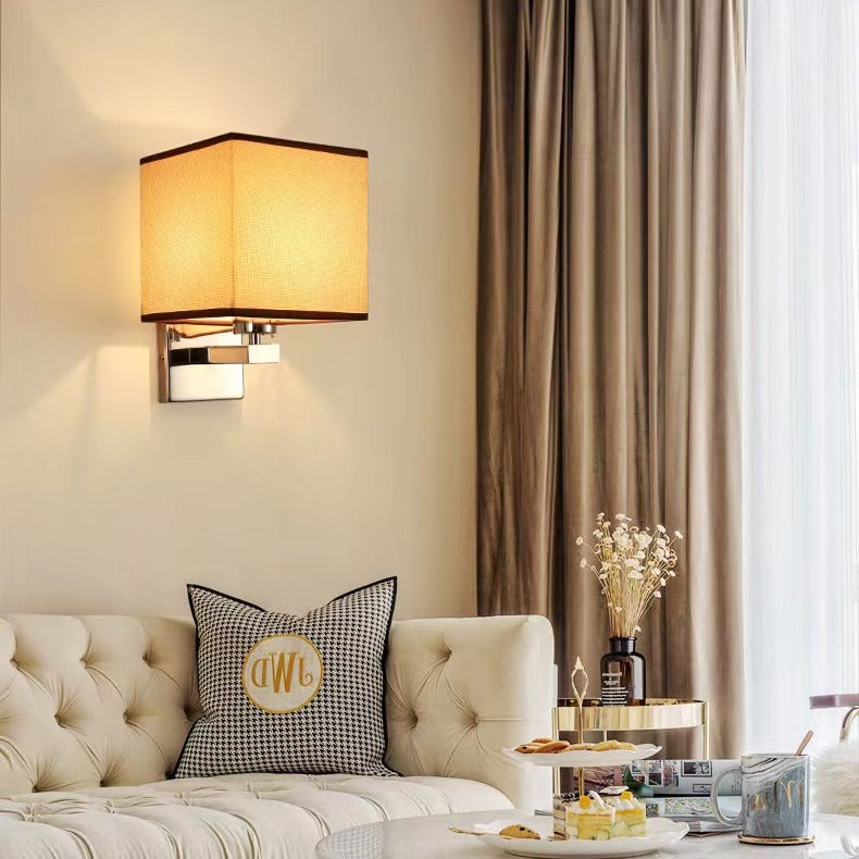 Custom hotel guest room aisle wall lamp - modern minimalist background wall bedroom bedside silver wall sconce