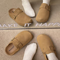 New arrivaloutwearthick sole birkenstock shoes slip-on toe cap lazy slippers women's shoes soft bottomjapanese styleeasiest for match shoes