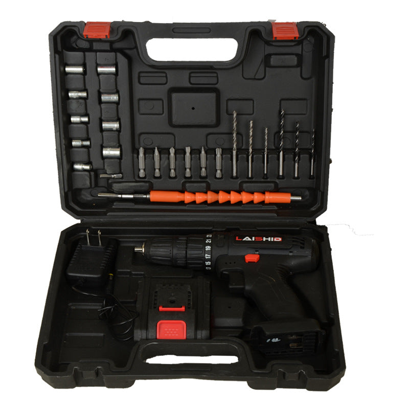Cross-border electric drill tool set, multi-functional household hand drill 21V power tool high-power impact drill