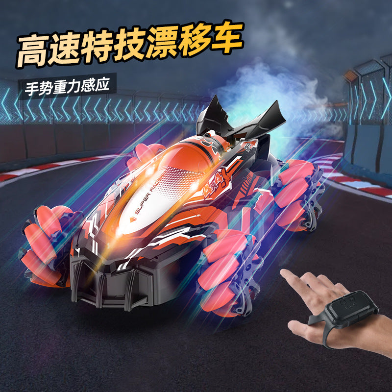 F1 remote control toy car - 360° universal joystick, all-around variable speed, rocket spray stunt racing f1 car