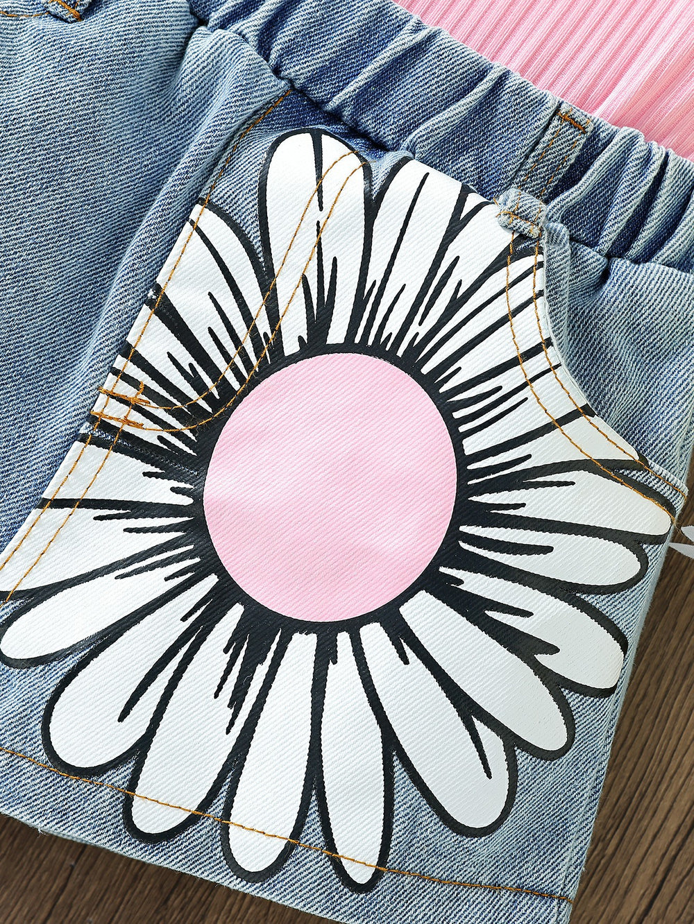 cute girl jumpsuit suspender pit denim printingsuit wholesale one piece drop shipping