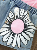 cute girl jumpsuit suspender pit denim printingsuit wholesale one piece drop shipping