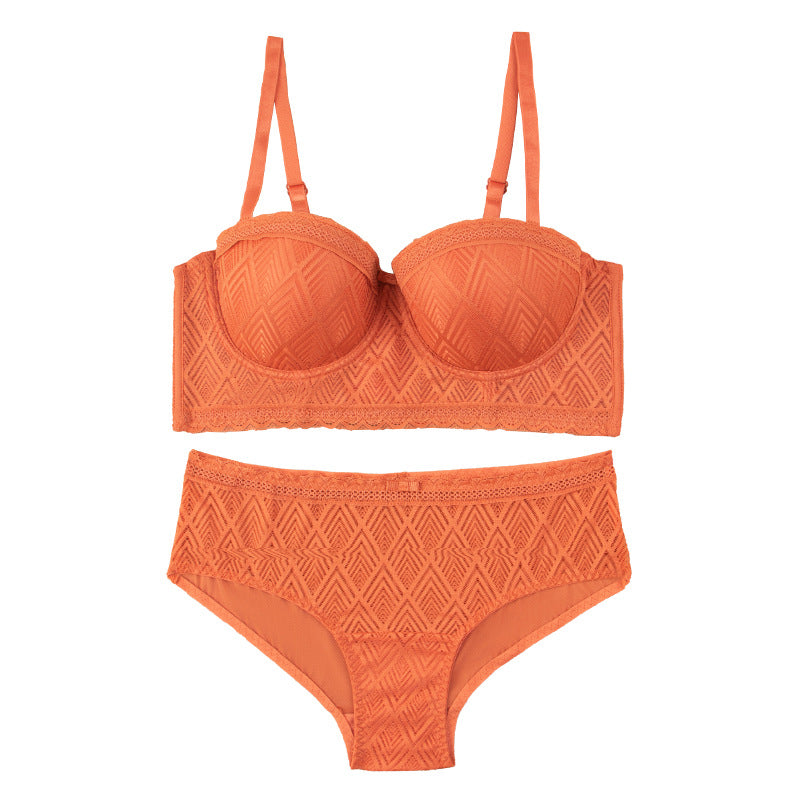 Exportfashionsexylace women's bra suit small breast push up push up french half cup intimates women