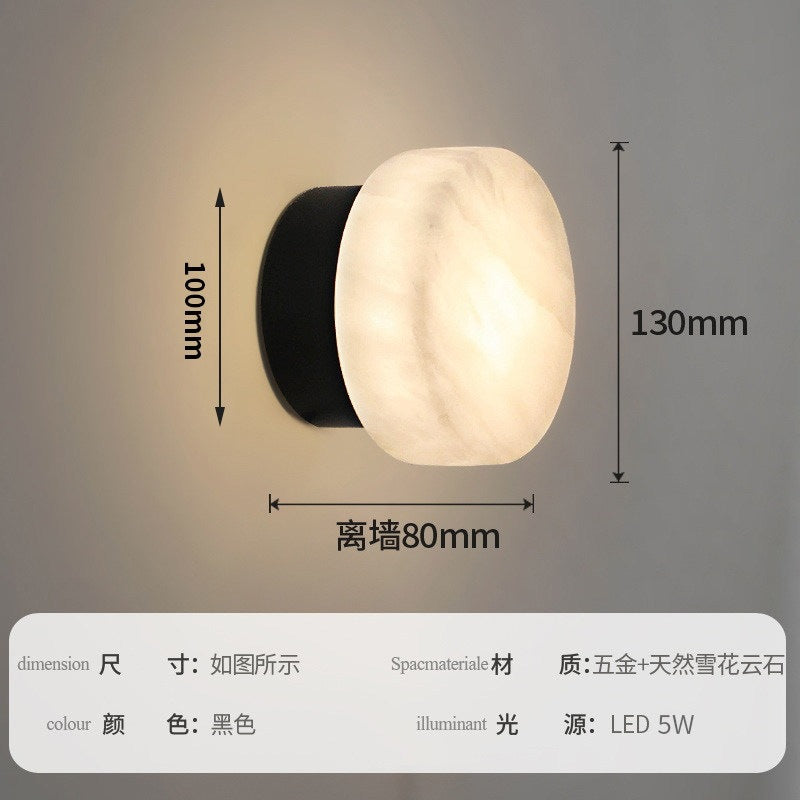 accessible luxury designer marble wall lamp bedside postmodern casual bedroom living room background atmosphere lamp