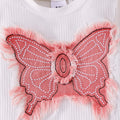 insfashionfall and winter hot-selling pants suit long sleeves patch butterfly topsmatching flared jeans suit