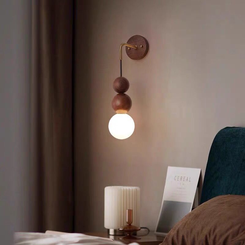 Used solid wood wall lamp japanese style room bedroom minimalist living room background wall light walnut bedside home pendant light
